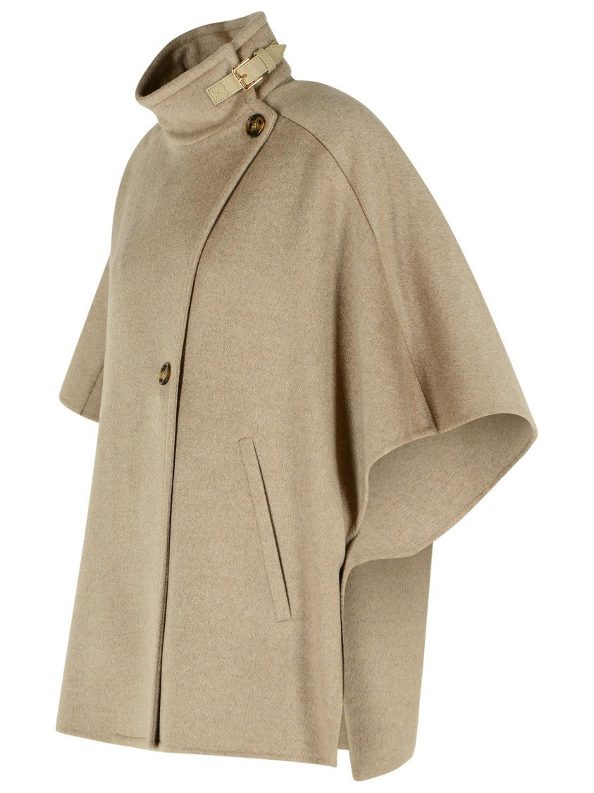 Max Mara Derrik' Beige Cashmere Cape