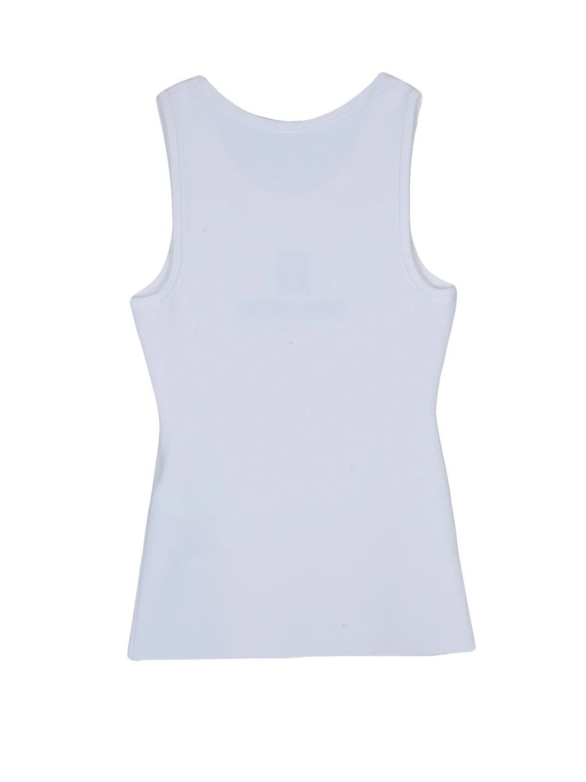 Balenciaga White Viscose-Blend Stretch Tank Top
