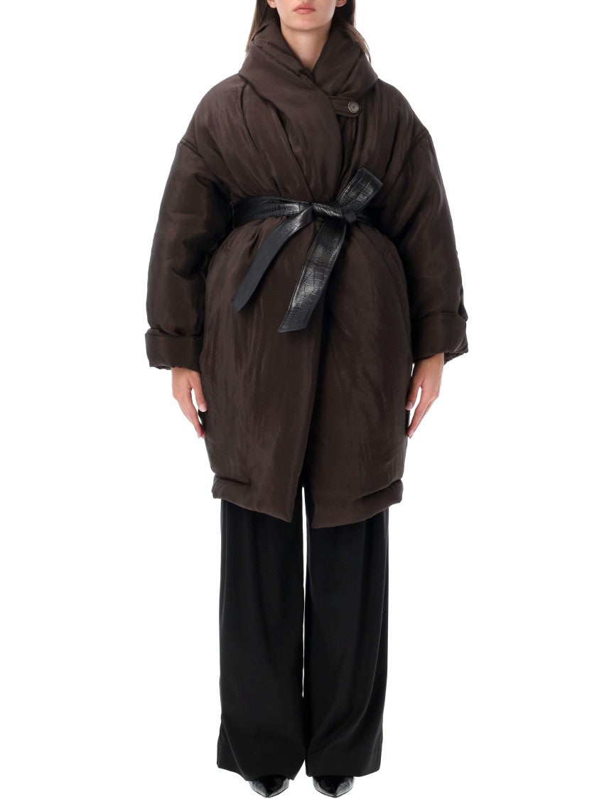 Magda Butrym Oversized Padded High Collar Viscose Coat