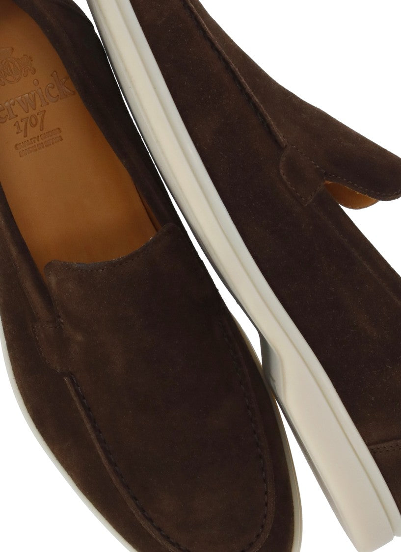 Berwick 1707 Brown Round Toe Suede Loafers