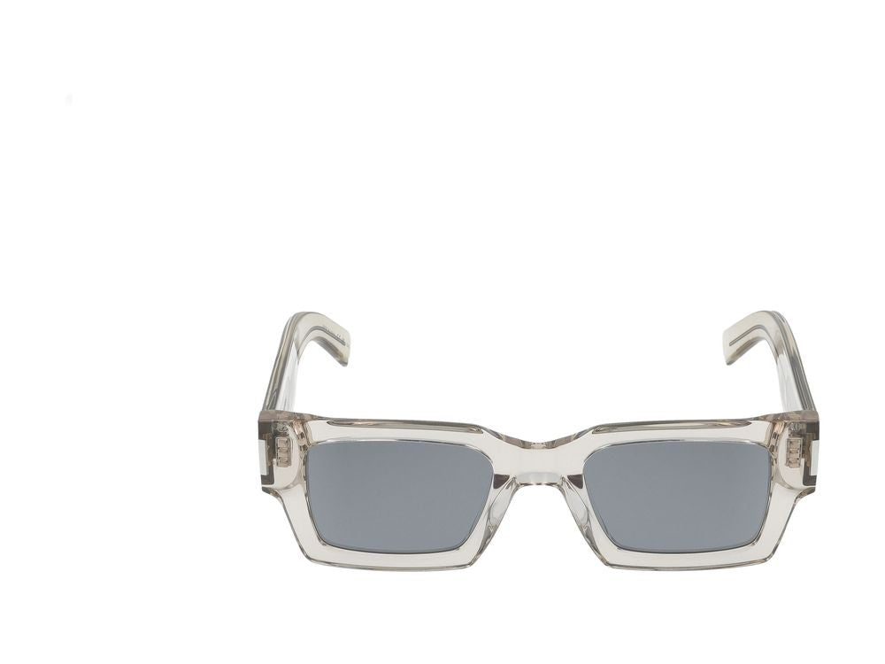 Saint Laurent Bold Oversized Square Sunglasses In Translucent Beige