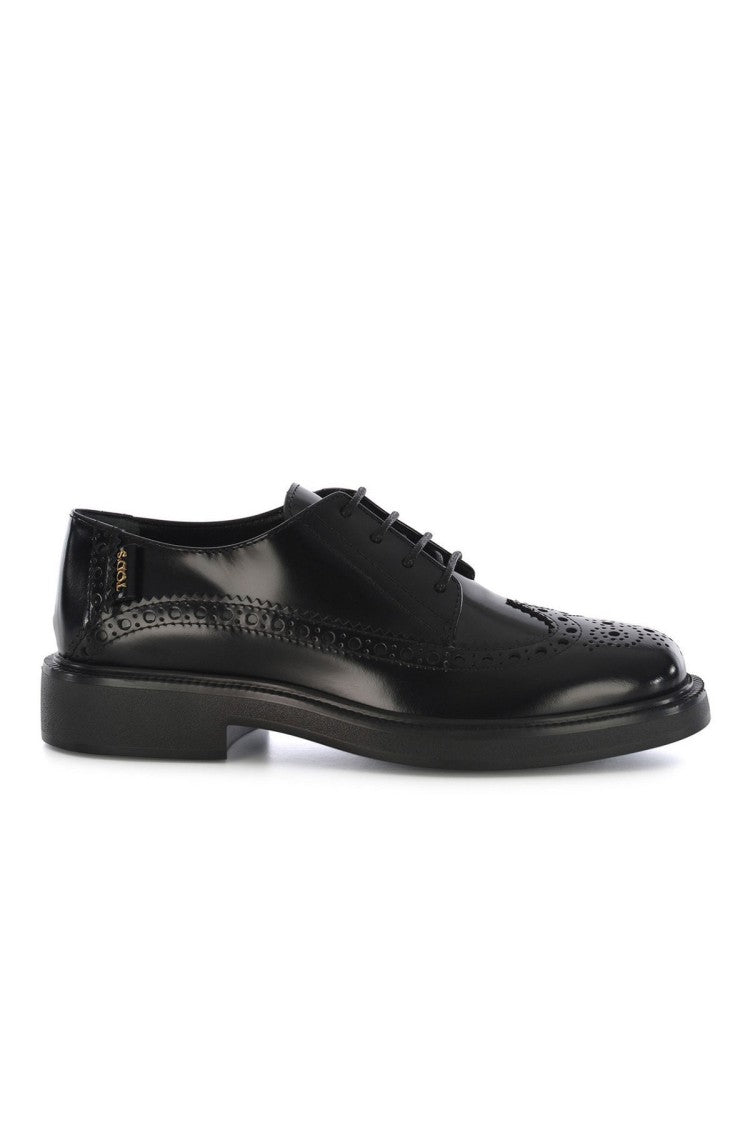 Tod's Black Wingtip Brogue Chunky Sole Leather Brogues