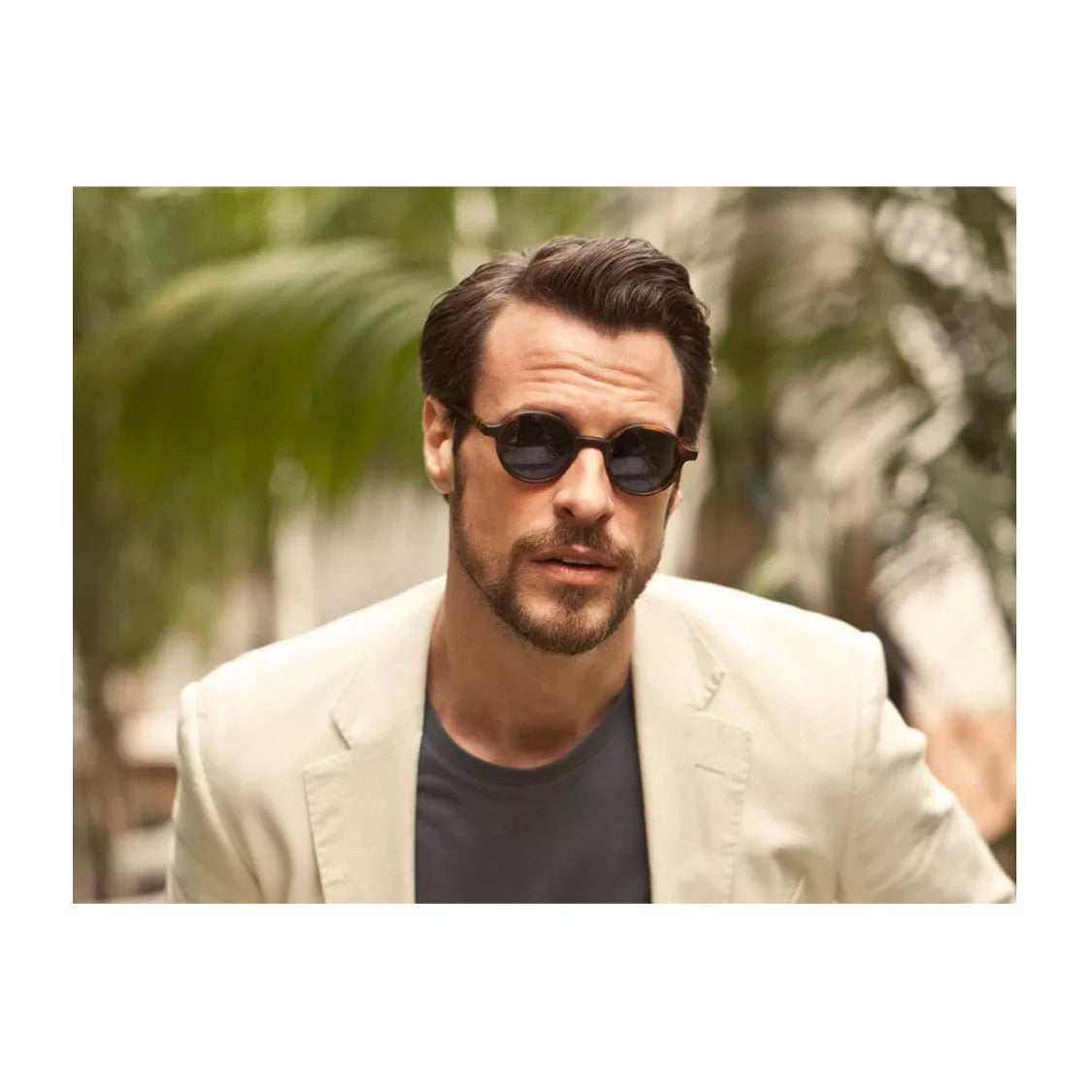 L.G.R. Reunion Explorer Round Acetate Sunglasses With Havana Maculato Pattern