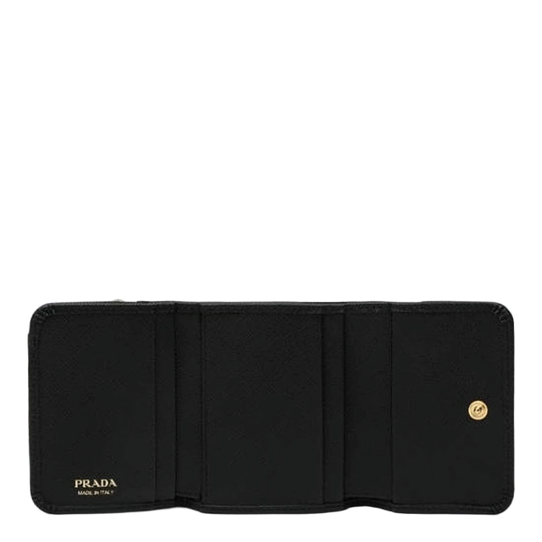 Prada Textured Leather Tri-Fold Card Wallet