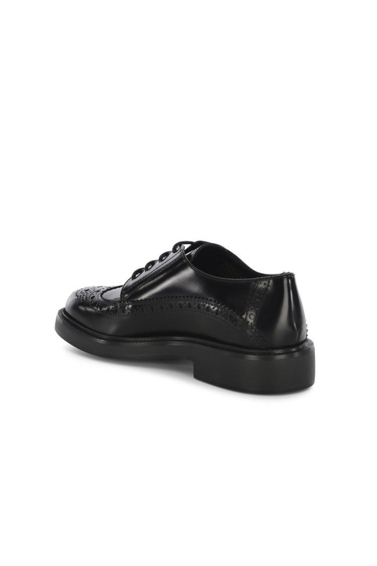 Tod's Black Wingtip Brogue Chunky Sole Leather Brogues