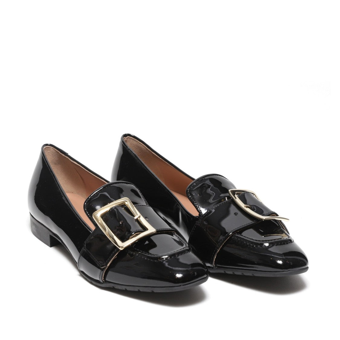 La Sellerie Black Patent Moccasin With Buckle