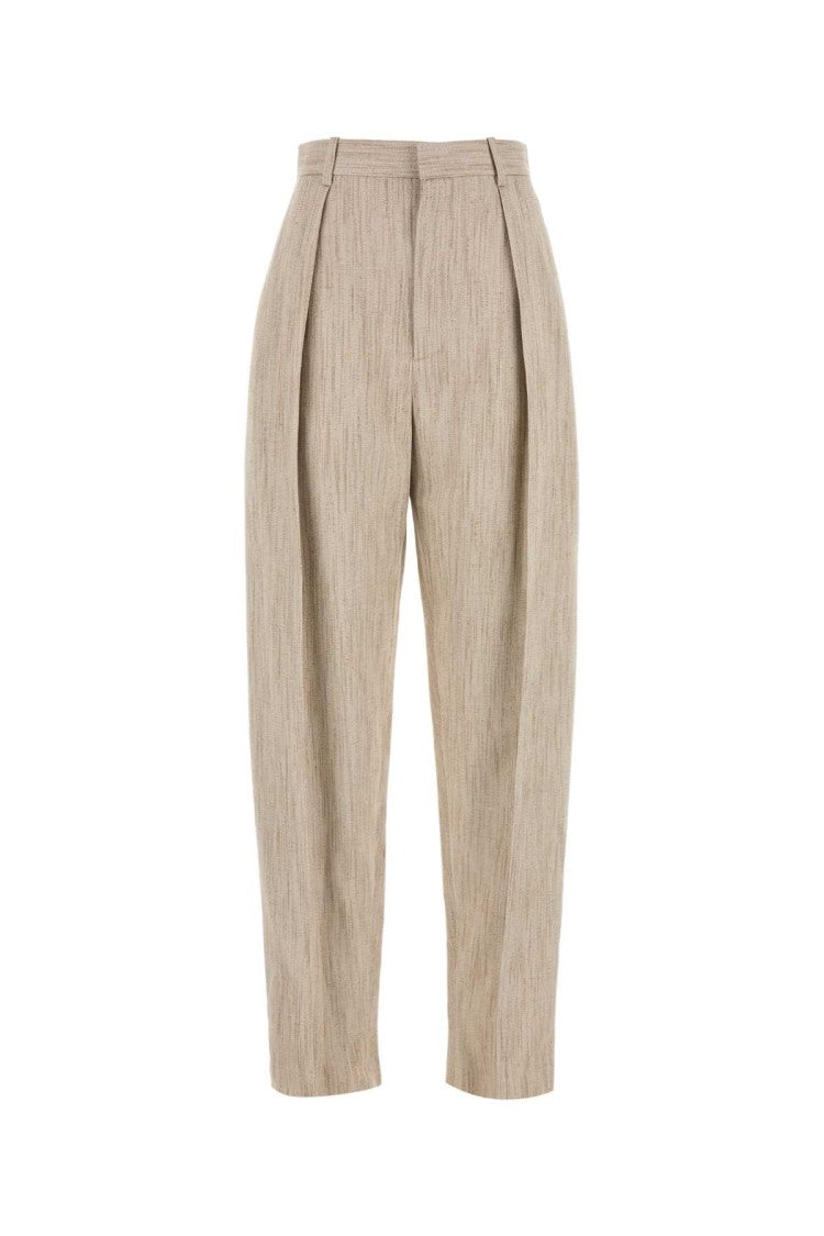 Bottega Veneta Melange Beige Viscosa Blend Pant
