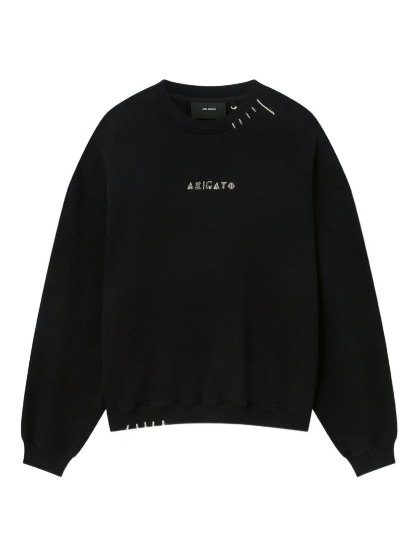 Axel Arigato Embroidered Logo Black Sweatshirt With Drop Shoulder Design