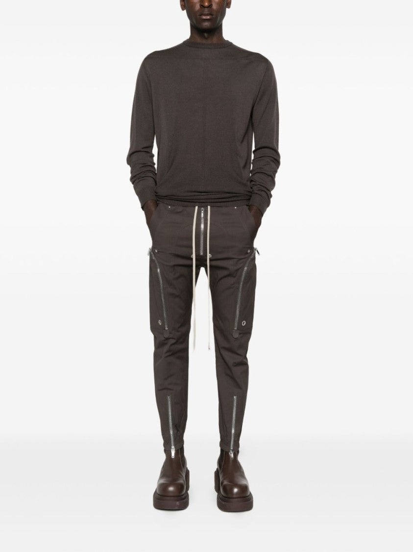 Rick Owens Slim Fit Utility Trousers With Elasticated Waistband