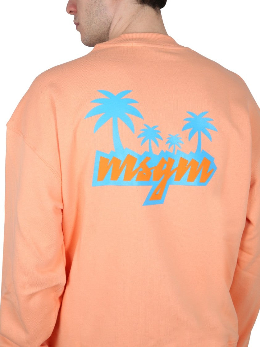 Msgm Crewneck Sweatshirt With Logo