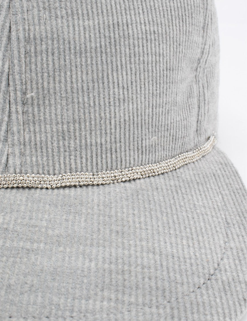 Le Tricot Perugia Rib Knit Grey Cap