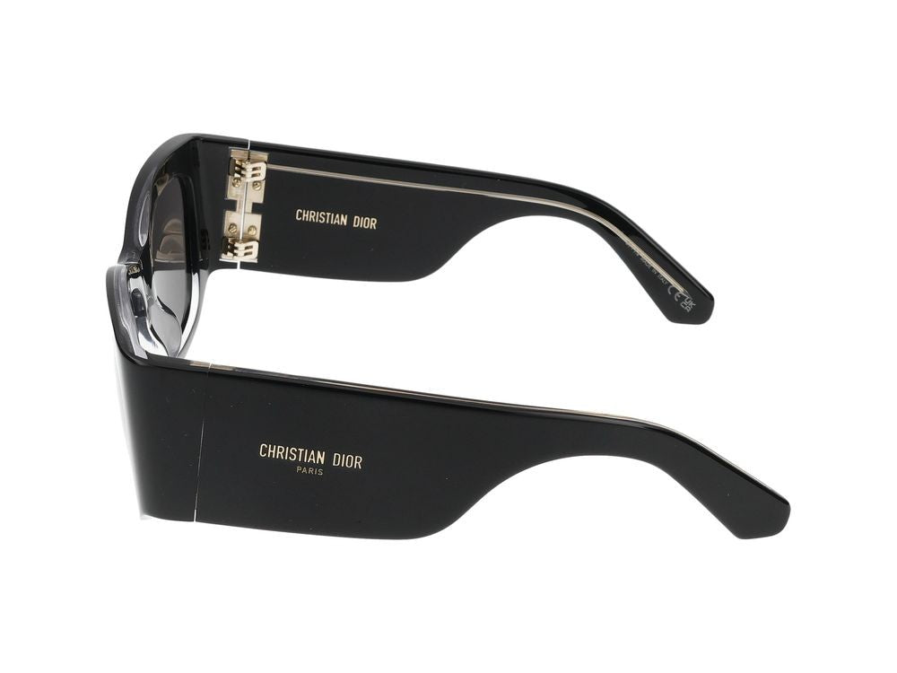 Dior Black Sunglasses With Rounded Lenses And Slim Temples