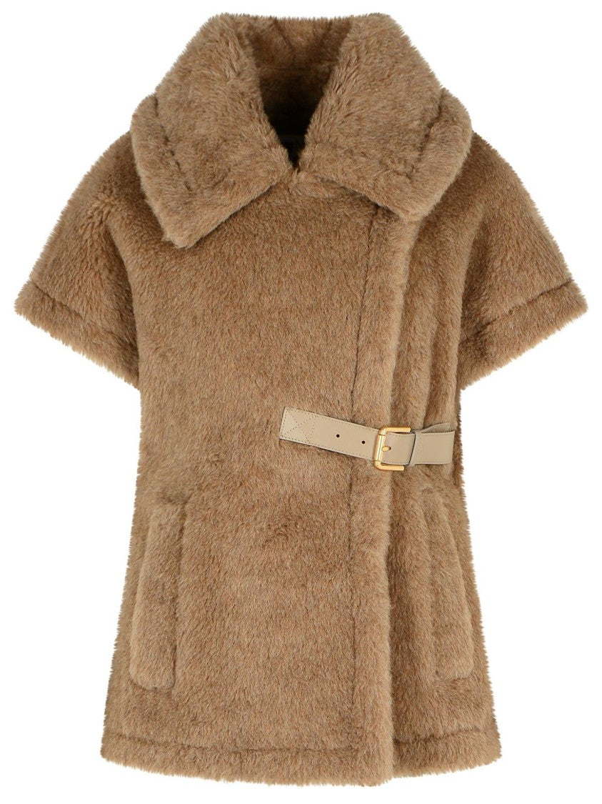 Max Mara 'Newabavo4' 'Teddy' Cape In Bronze Alpaca And Cachemire