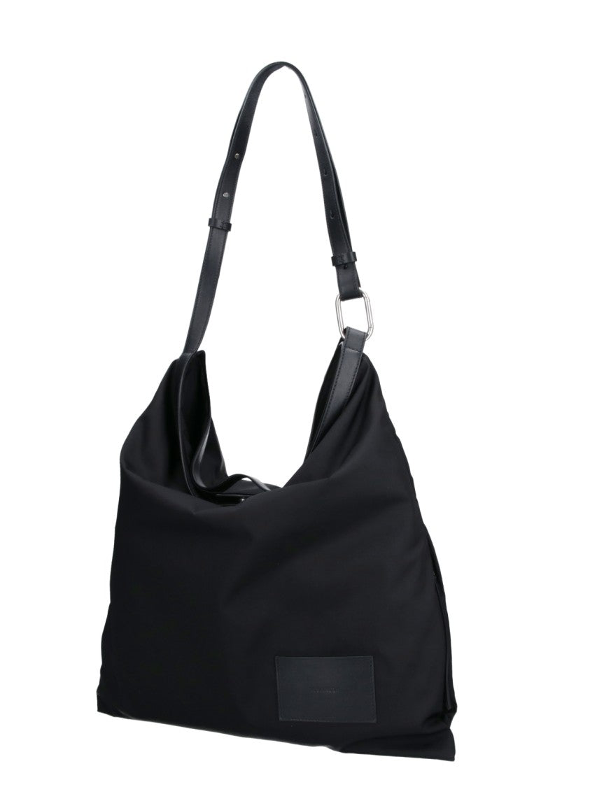 Jil Sander Black Soft Rolled Hobo Bag