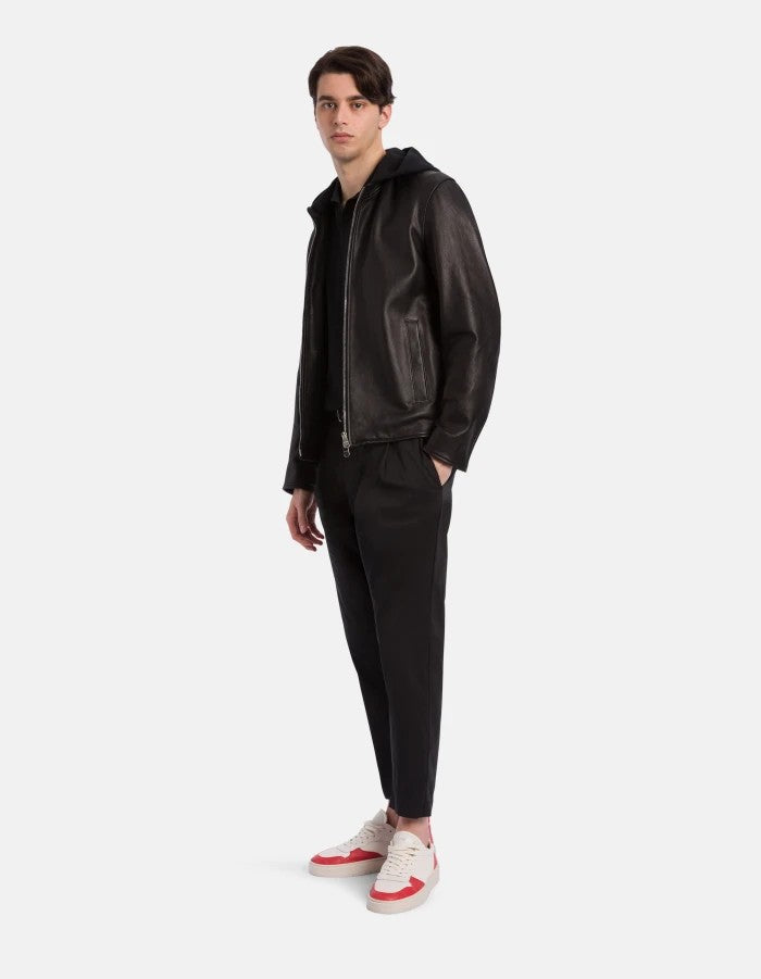 Dondup Black Tailored Slim Zipper Detail Cropped Pants