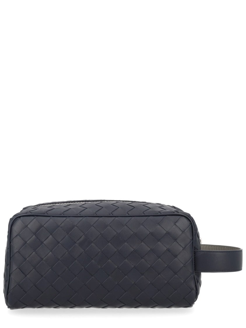 Bottega Veneta Rectangular Leather Pouch With Woven Design