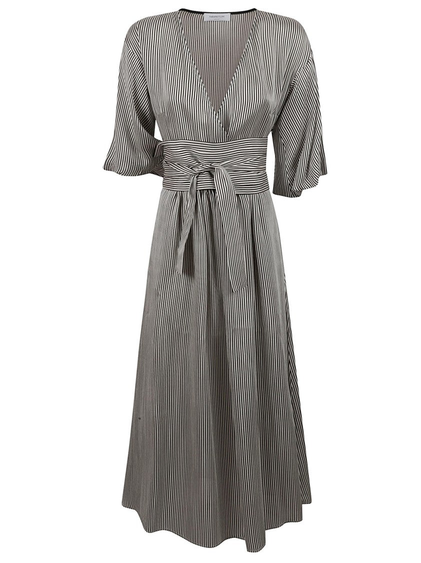 Fabiana Filippi Wrap Design Dress With Striped Pattern