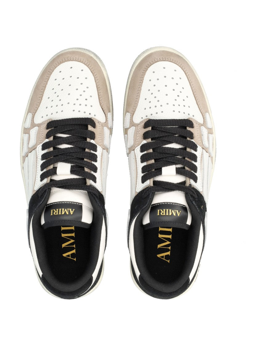 Amiri Skel Top Low Distressed Leather Sneakers