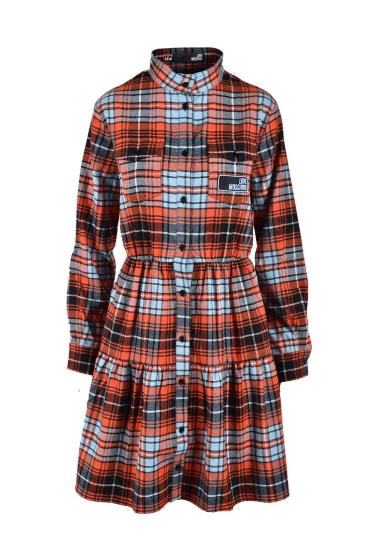 Love Moschino Multicoloured Plaid Mini Dress