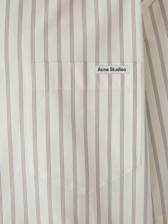 Acne Studios Double Sleeve Button-Up Shirt With Vertical Stripes