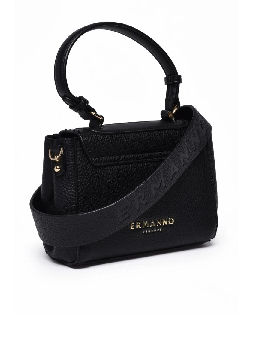 Ermanno Firenze Ermanno Firenze Flap Eba Handbag With Metallic Emblem And Structured Design