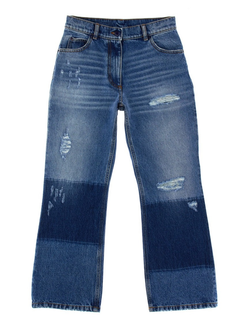 Moncler Genius Star-Inlaid Patchwork Denim Jeans