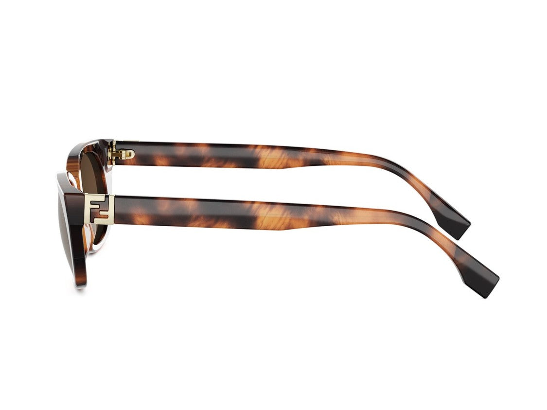Fendi Fe40206i Bold Oversized Square Tortoiseshell Sunglasses