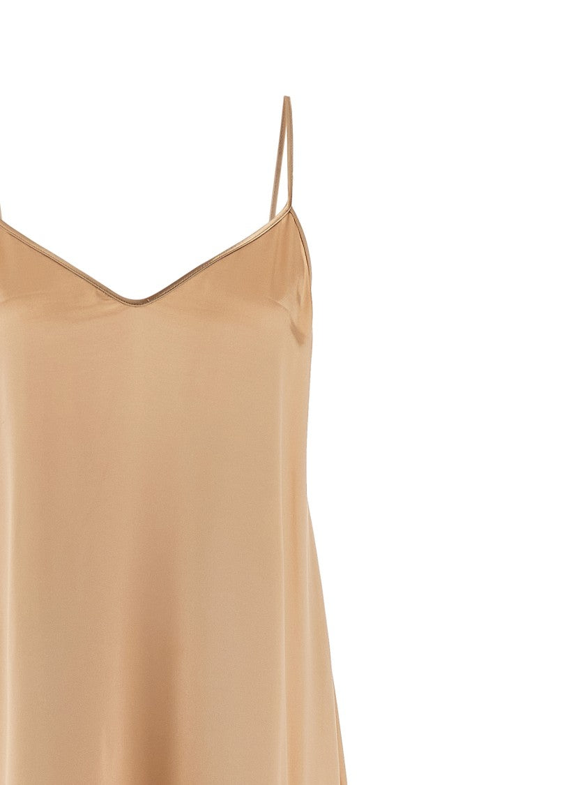 Ferragamo Fluid Viscose Maxi Dress With V-Neck And Spaghetti Straps