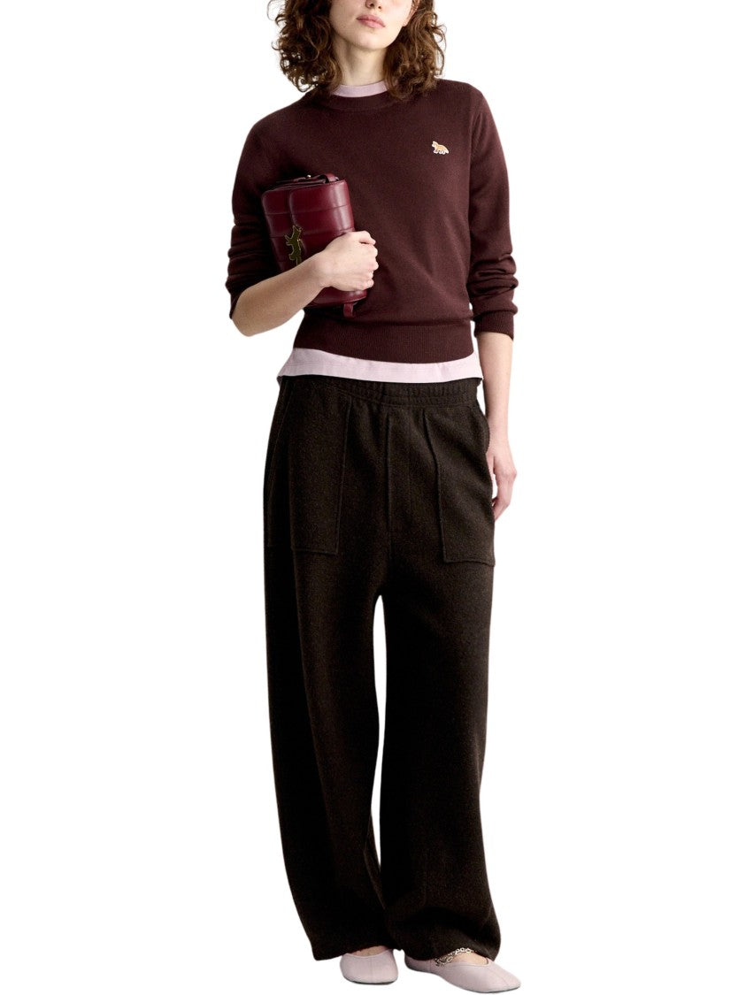 Maison Kitsuné Merino Jumper With Embroidered Fox Emblem