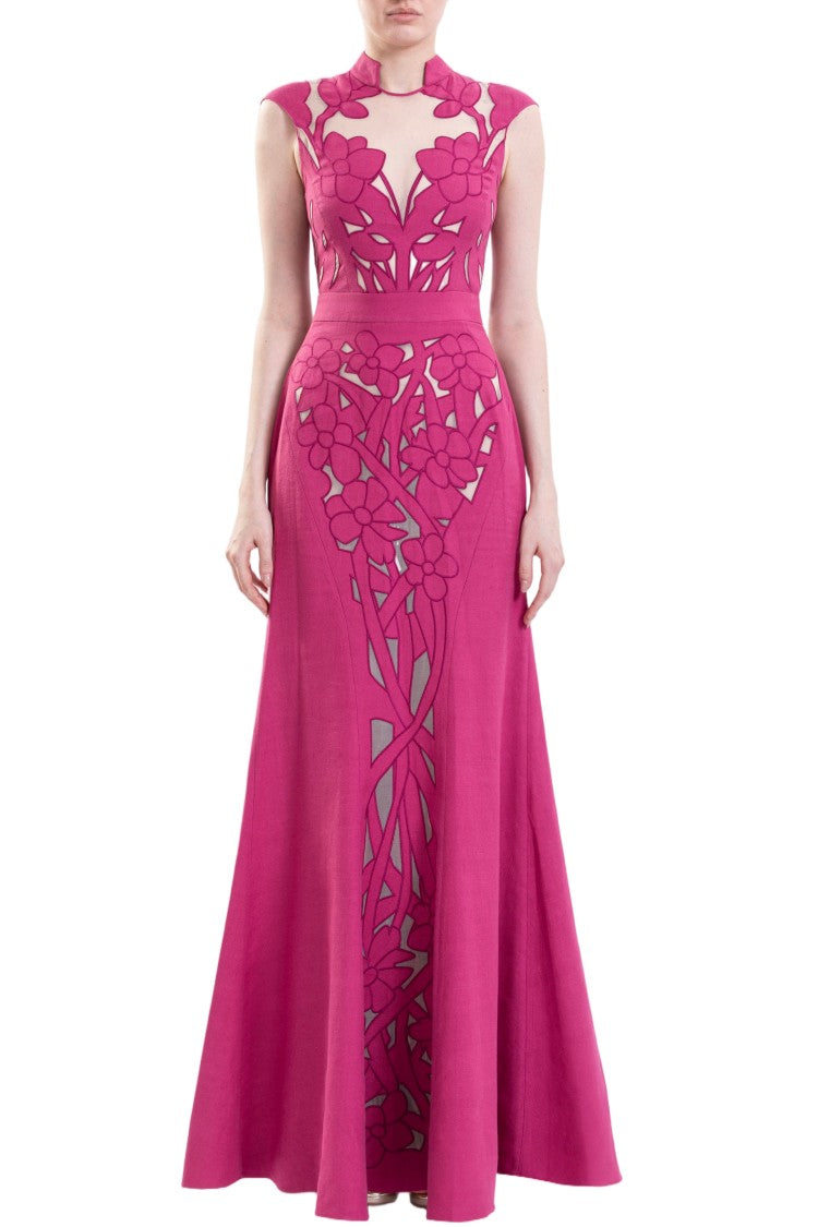 Saiid Kobeisy Cut-Out Linen Dress