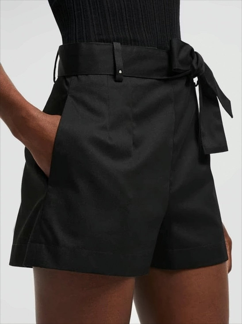 Moncler Tailored High-Waist Shorts With Bow Tie Detail
