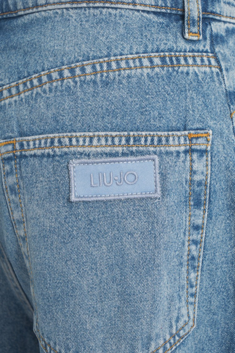 Liu Jo Barrel Leg Jeans With Fringed Hem