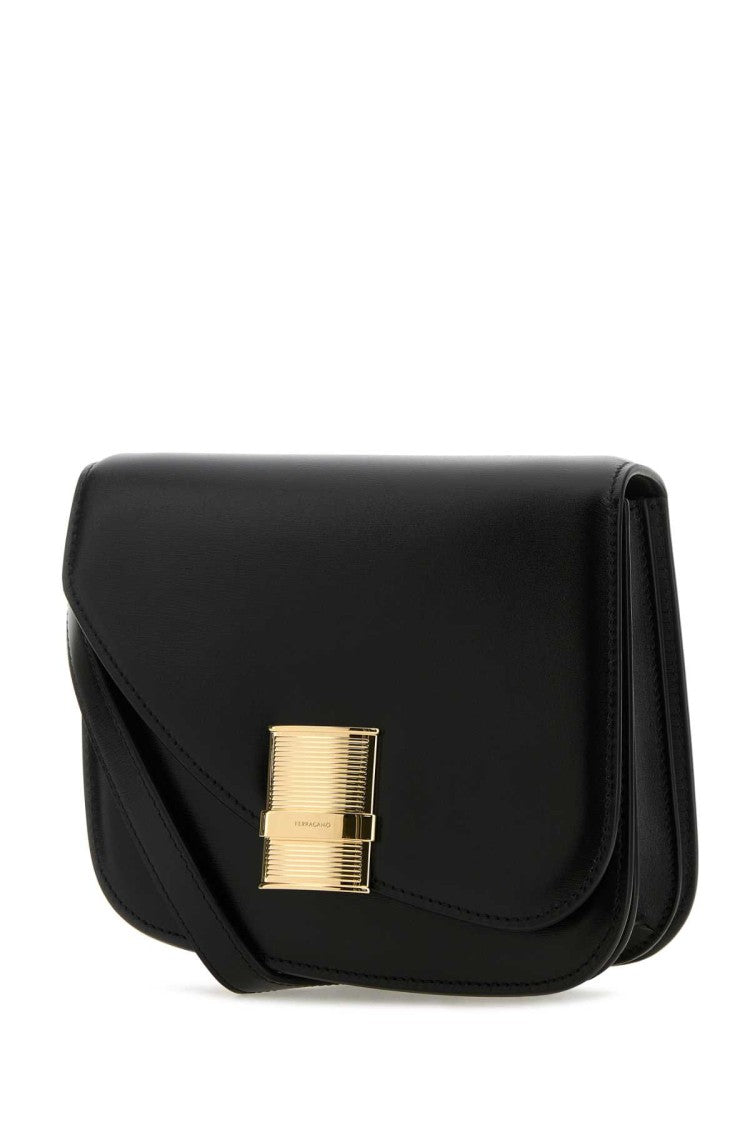 Salvatore Ferragamo Black Leather Crossbody Bag
