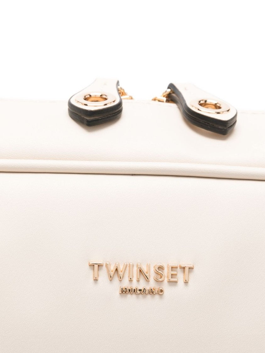 Twin-Set Rectangular Structured Handbag With Detachable Shoulder Strap