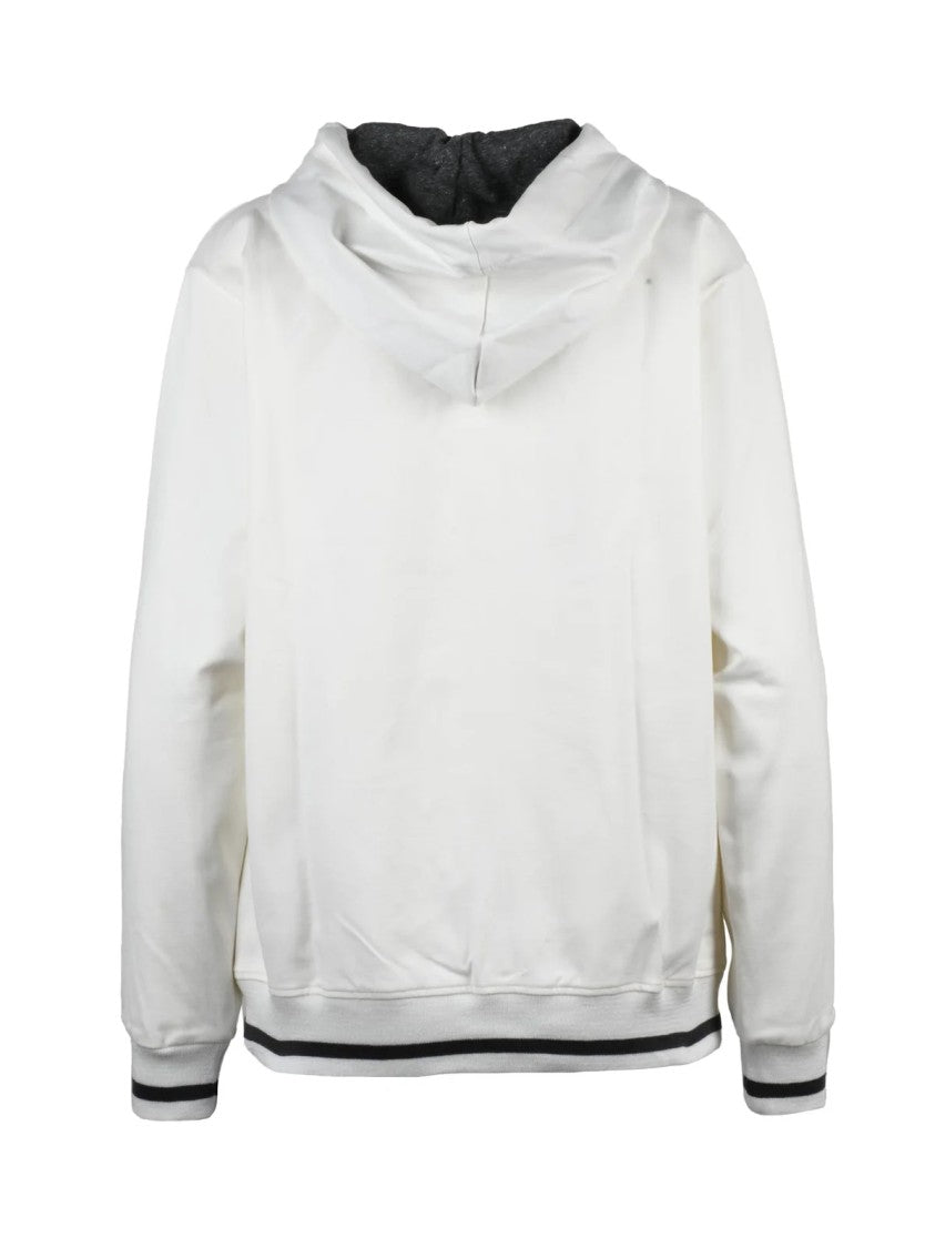 Officina 36 White Hooded Viscose-Blend Sweatshirt
