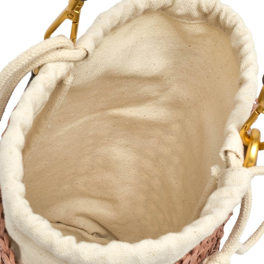 Gianni Chiarini Crochet Straw Nefeli Bucket Bag