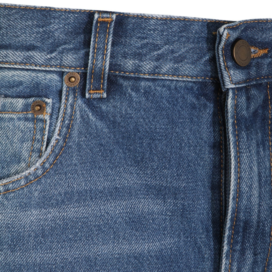 Haikure Medium Blue Straight-Leg Jeans With Subtle Fading