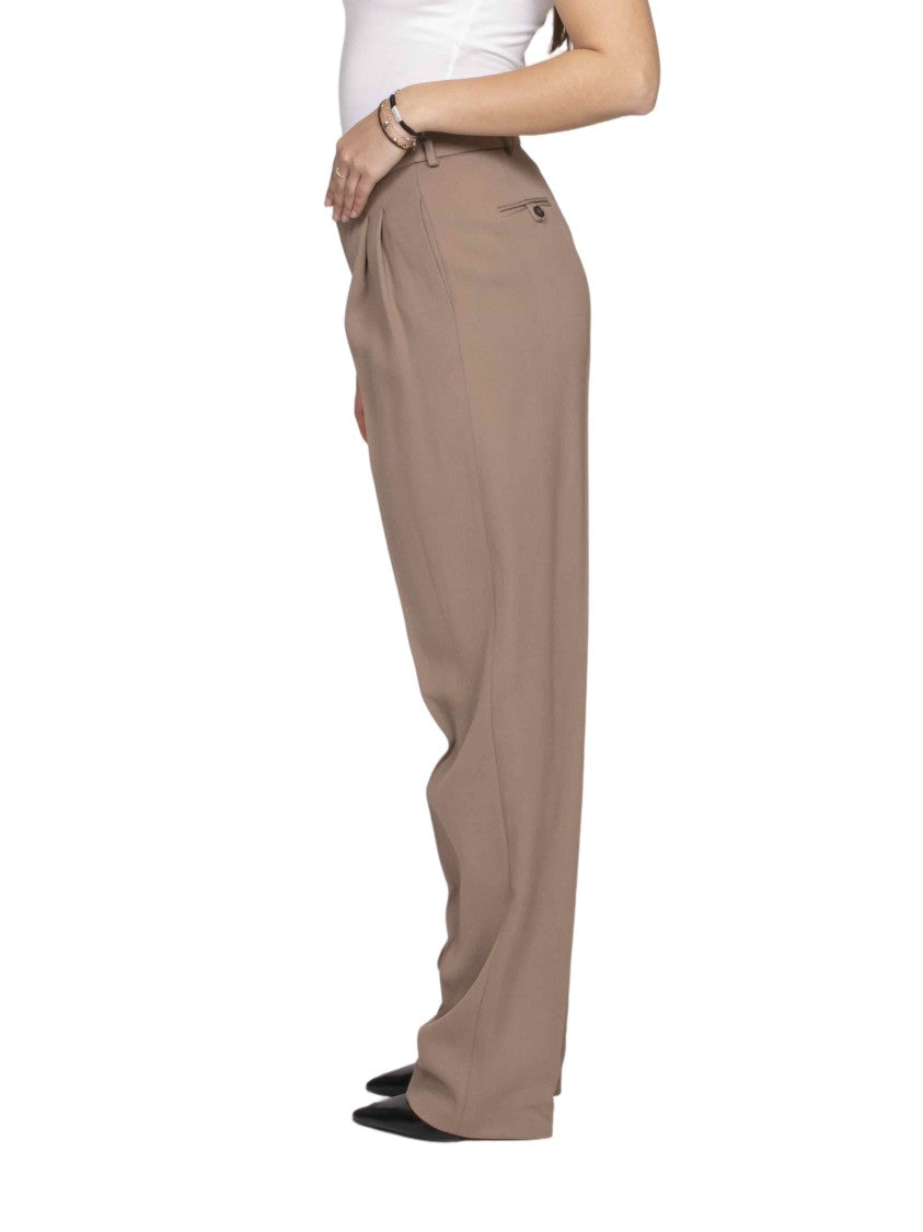 Elisabetta Franchi High-Waisted Pleated Wide-Leg Pants