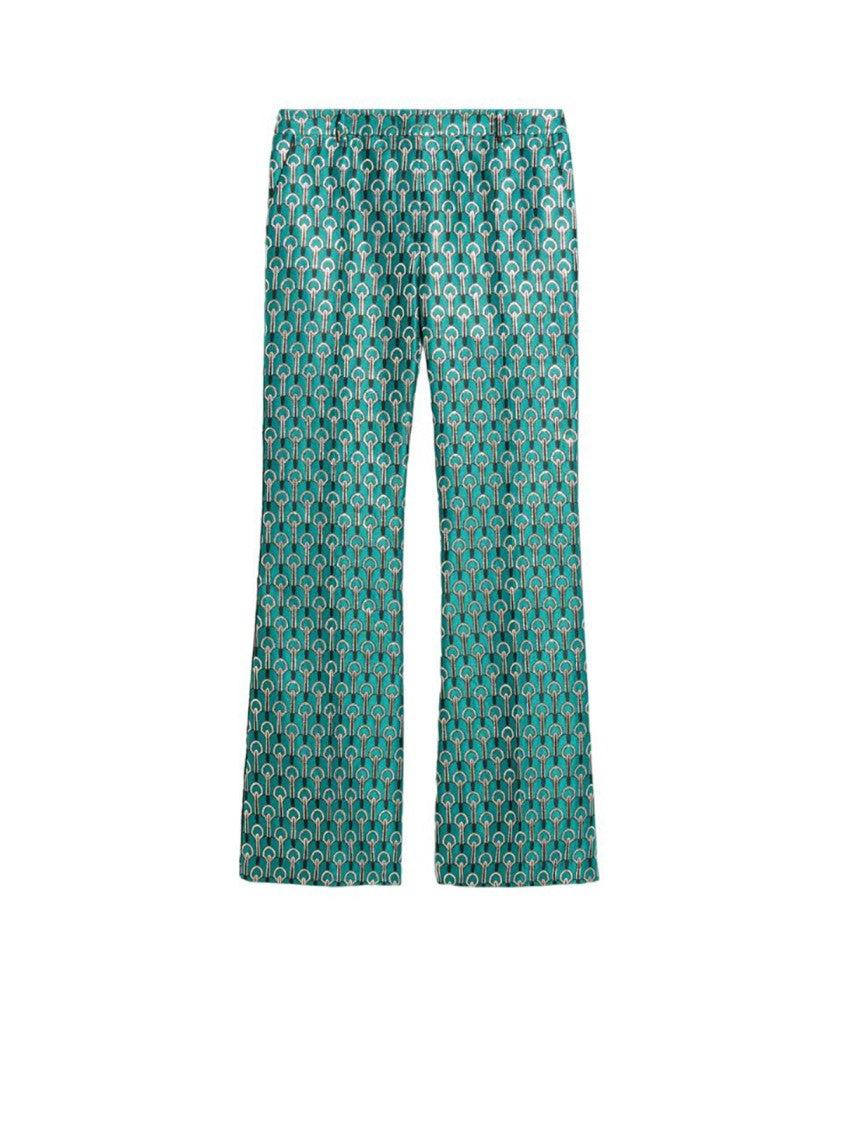 Max Mara Flared High-Waist Pants With Geometric Pattern