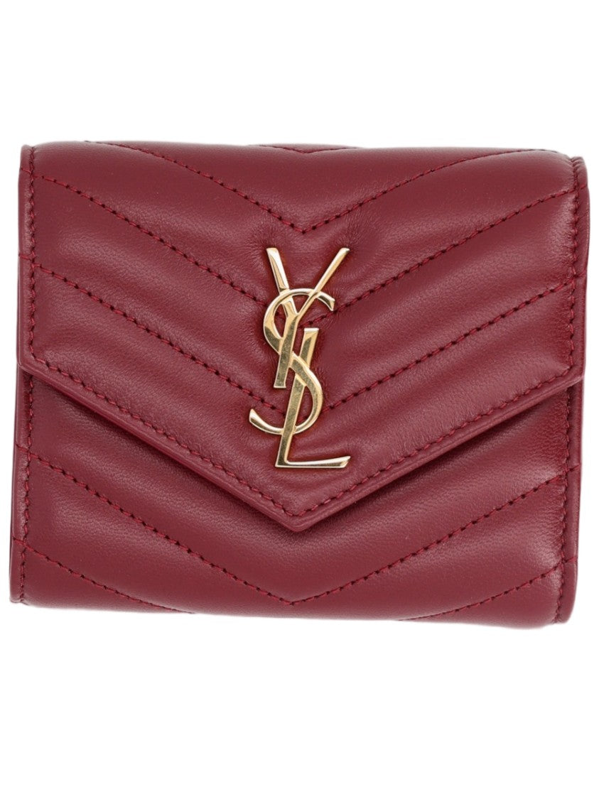 Saint Laurent Cassandre Matelassé Compact Multi-Fold Wallet With Chevron Design
