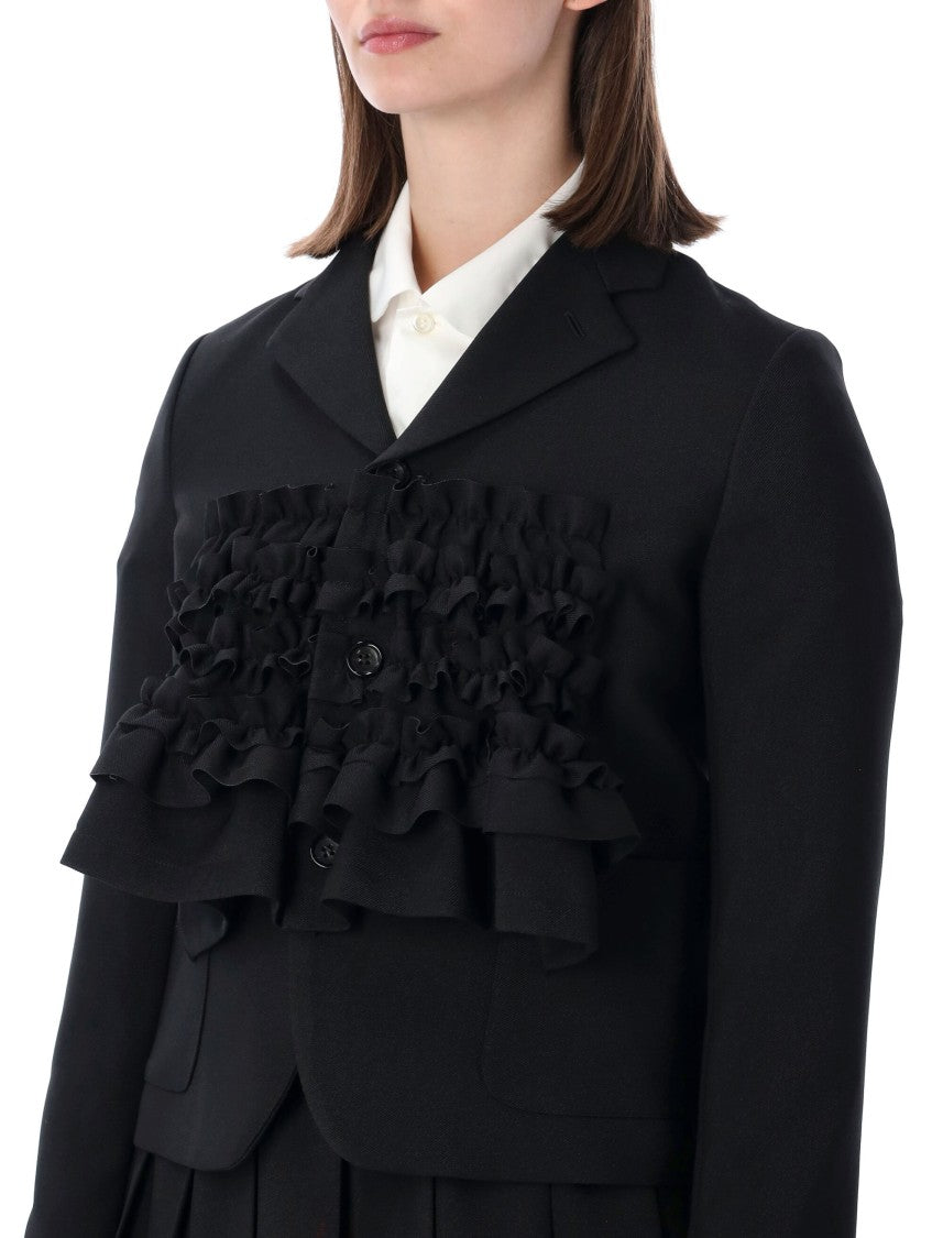 Comme Des Garçons Layered Ruffles Tailored Black Jacket