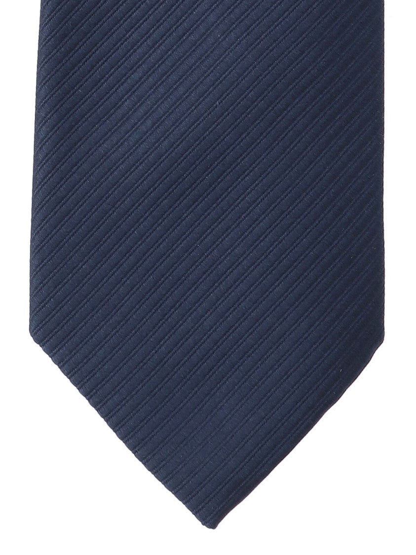 Tom Ford Narrow Blue Tie With Diagonal Ribbed Texture