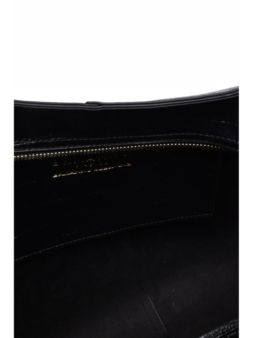 Ermanno Firenze Black Polyurethane Veronica Shoulder Bag