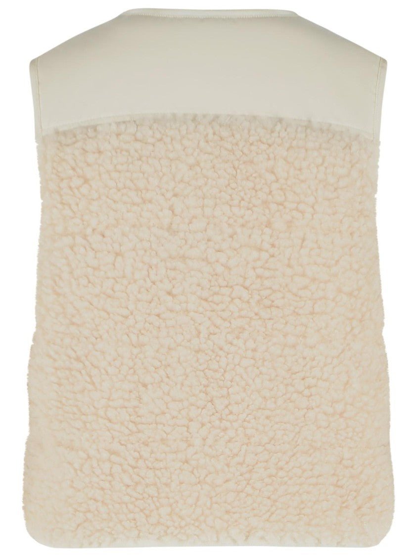 Moncler Ivory White Polyester Vest