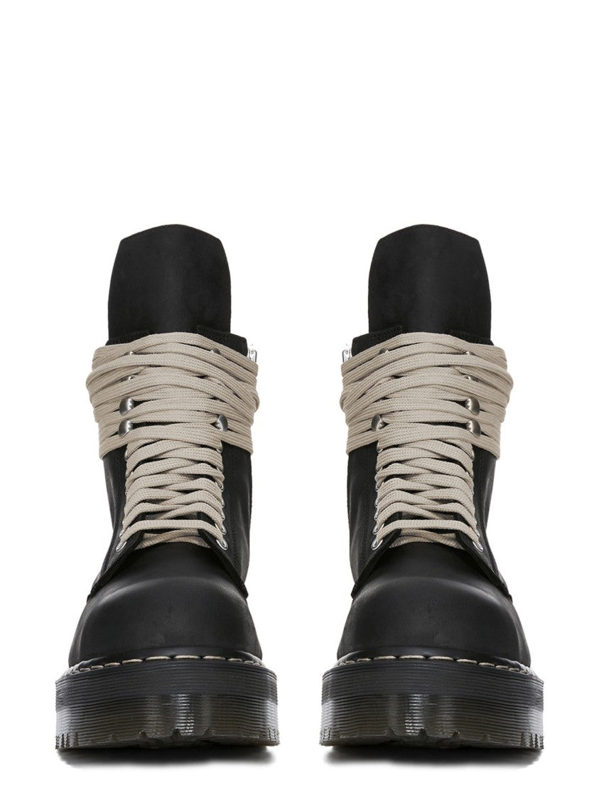 Dr. Martens X Rick Owens Black Side-Zip Steel-Toe Quad Sole Boots
