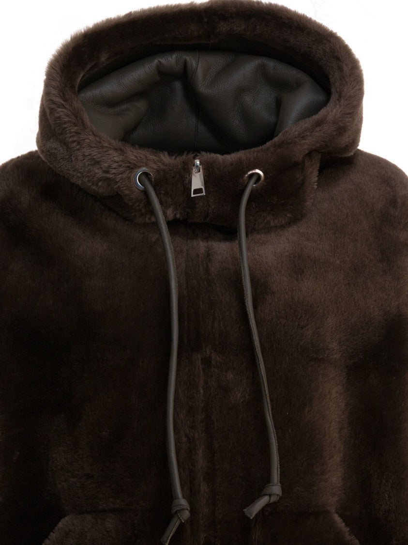 Blancha Hooded Shearling Jacket With Velvety Texture