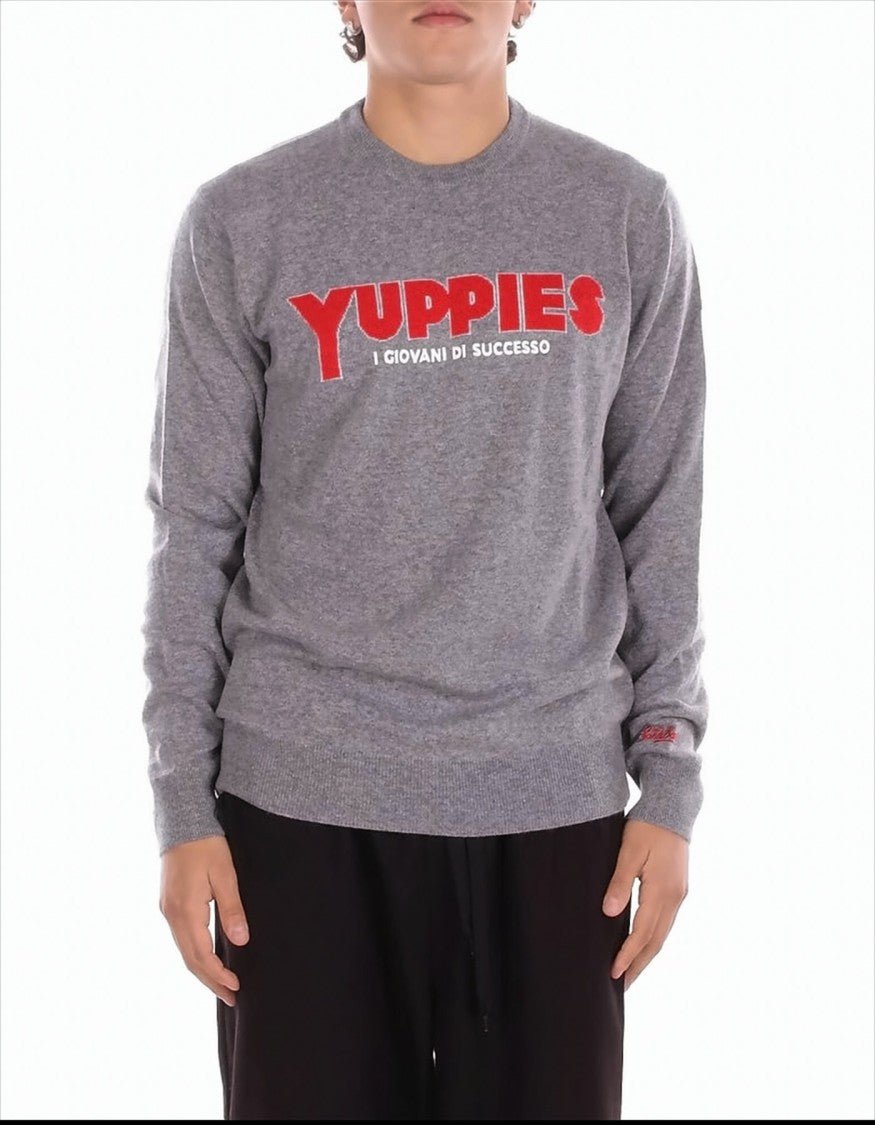 Mc2 Saint Barth Grey Sweatshirt With Bold Graphic Accents