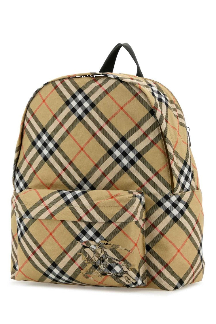 Burberry Embroidered Fabric Check Backpack