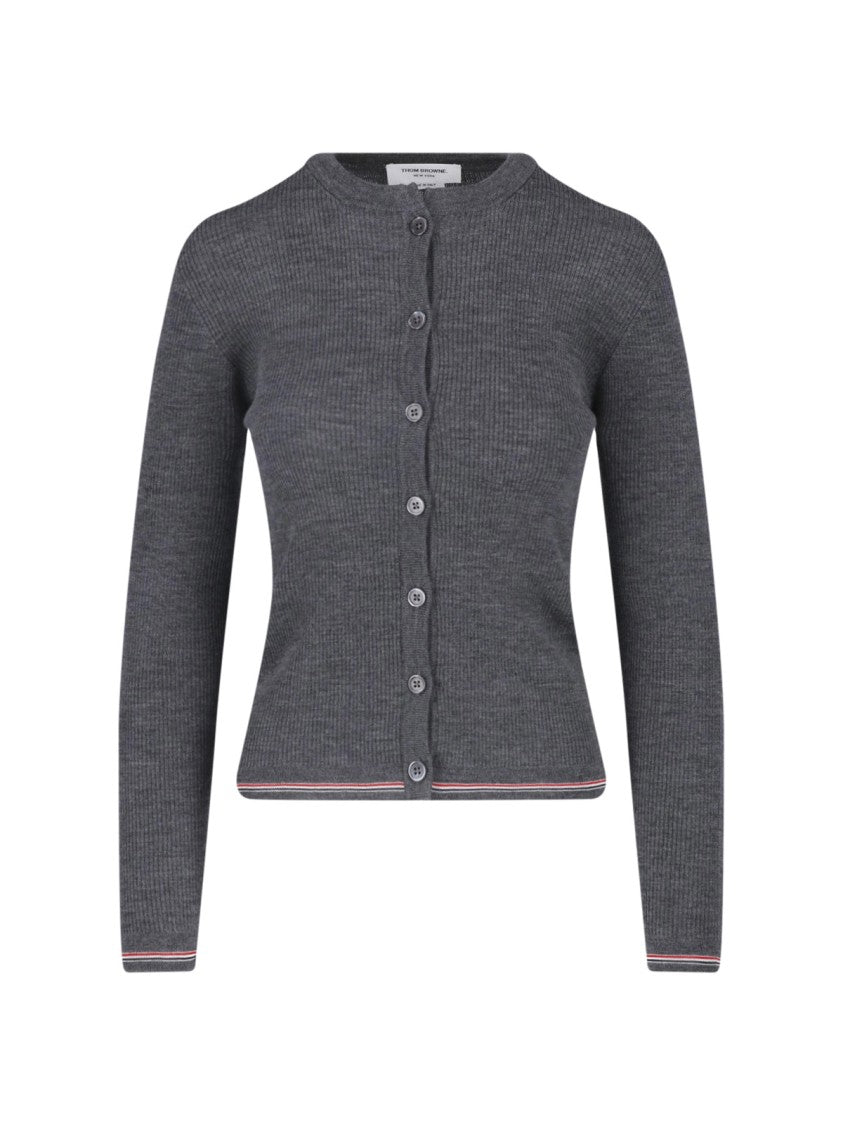 Thom Browne Ribbed Striped Wool Cardigan