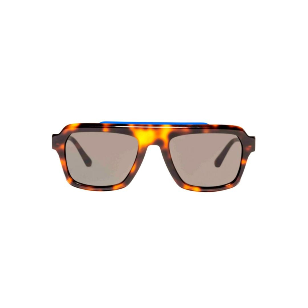 Xavier Garcia Design Tenax C-1 Bold Rectangular Sunglasses With Tortoiseshell Frame